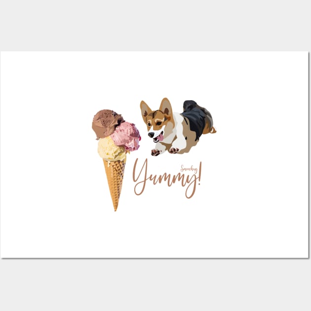 Ice Cream Dog Foodies Wall Art by smoochugs